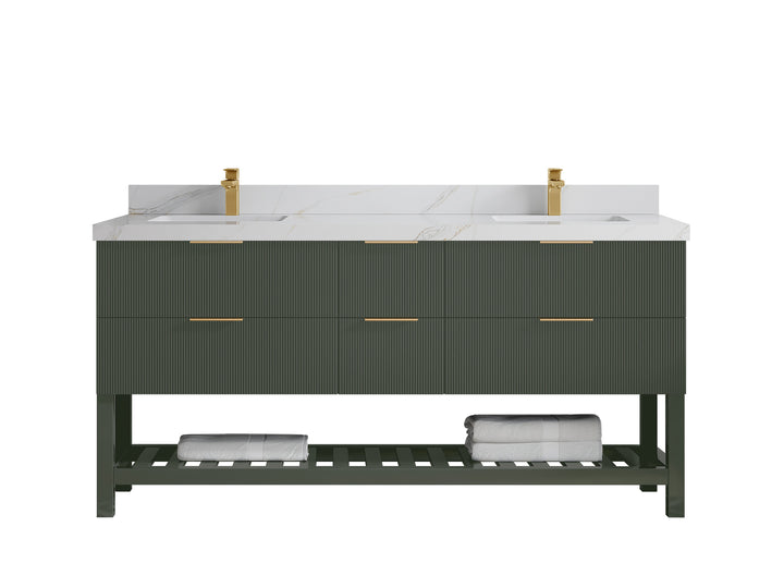 Catalina 72 in W x 22 in D Free Standing Reeded Double Sink Bathroom Vanity - photo 17