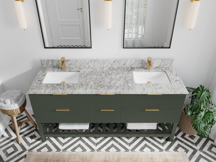 Catalina 72 in W x 22 in D Free Standing Reeded Double Sink Bathroom Vanity - photo 44