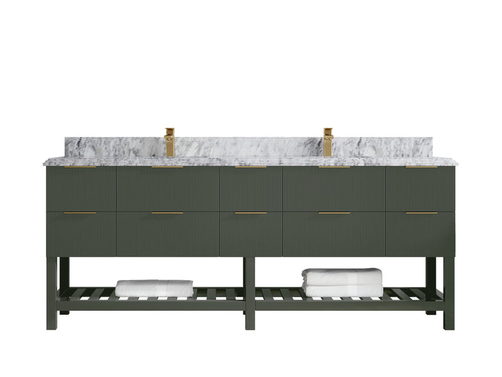 Catalina 84 in W x 22 in D Free Standing Reeded Double Sink Bathroom Vanity - photo 45