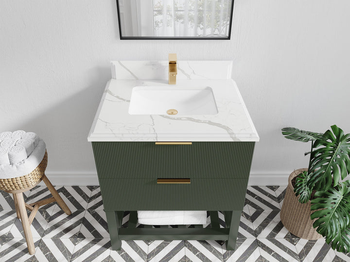 Catalina 30 in W x 22 in D Free Standing Reeded Single Sink Bathroom Vanity - photo 43