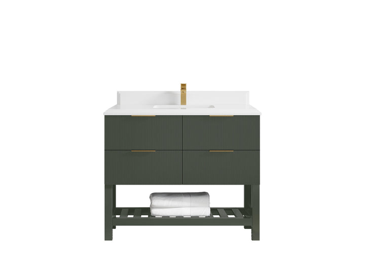 Catalina 42 in W x 22 in D Free Standing Reeded Single Sink Bathroom Vanity - photo 44