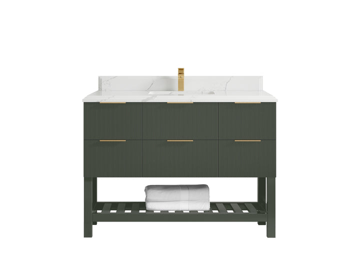 Catalina 48 in W x 22 in D Free Standing Reeded Single Sink Bathroom Vanity - photo 44