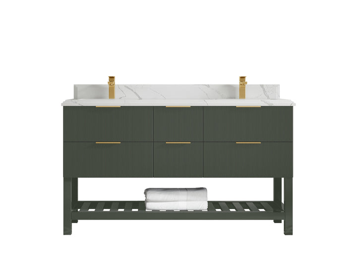 Catalina 60 in W x 22 in D Free Standing Reeded Double Sink Bathroom Vanity - photo 44