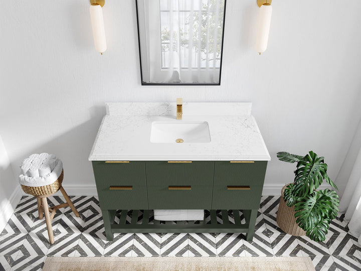 Catalina 48 in W x 22 in D Free Standing Reeded Single Sink Bathroom Vanity - photo 45