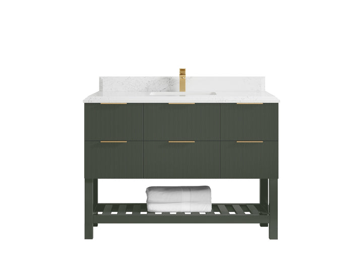 Catalina 48 in W x 22 in D Free Standing Reeded Single Sink Bathroom Vanity - photo 46