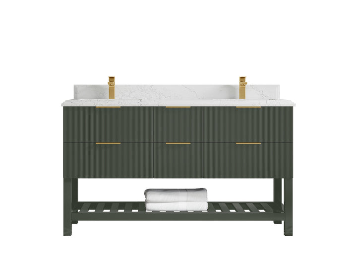 Catalina 60 in W x 22 in D Free Standing Reeded Double Sink Bathroom Vanity - photo 46