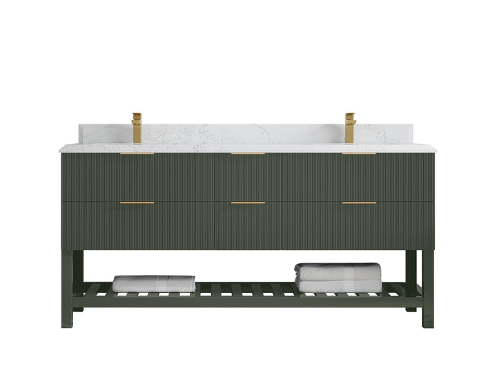 Catalina 72 in W x 22 in D Free Standing Reeded Double Sink Bathroom Vanity - photo 25