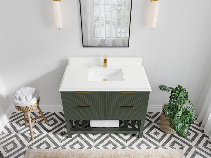 Catalina 42 in W x 22 in D Free Standing Reeded Single Sink Bathroom Vanity - photo 47