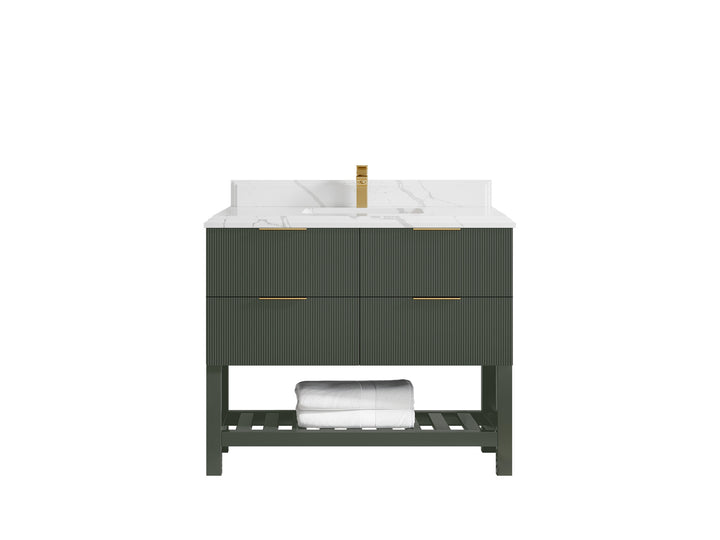 Catalina 42 in W x 22 in D Free Standing Reeded Single Sink Bathroom Vanity - photo 48