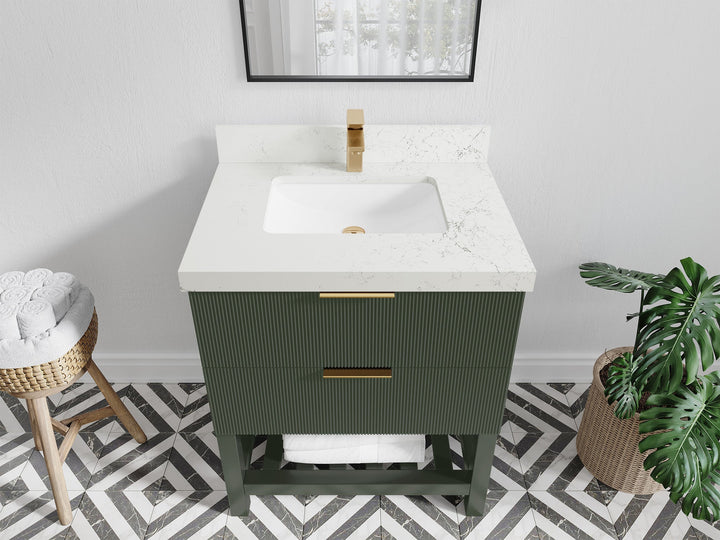 Catalina 30 in W x 22 in D Free Standing Reeded Single Sink Bathroom Vanity - photo 27