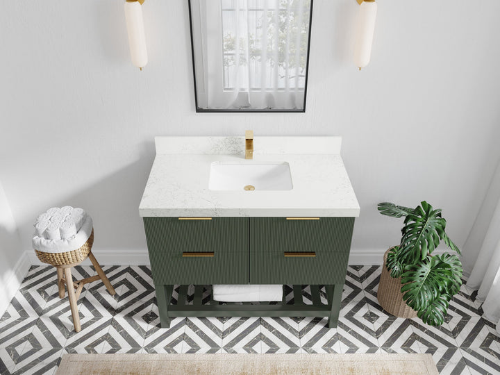 Catalina 42 in W x 22 in D Free Standing Reeded Single Sink Bathroom Vanity - photo 27