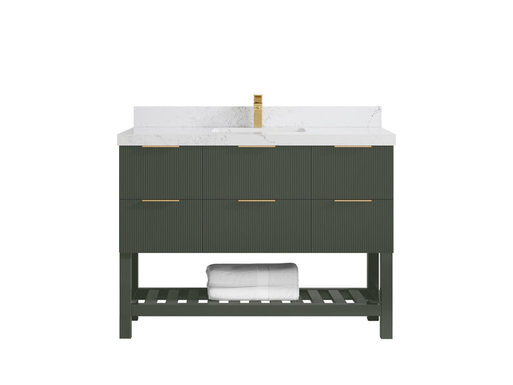 Catalina 48 in W x 22 in D Free Standing Reeded Single Sink Bathroom Vanity - photo 28