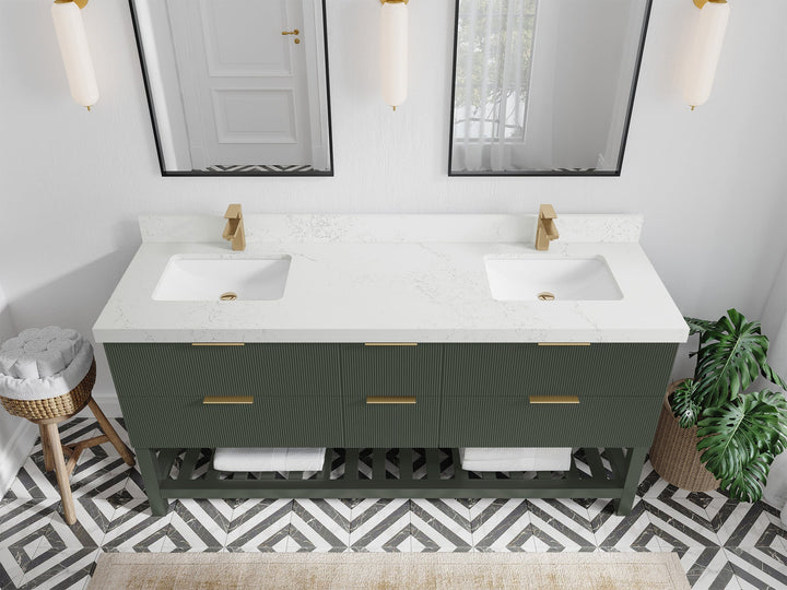 Catalina 72 in W x 22 in D Free Standing Reeded Double Sink Bathroom Vanity - photo 28