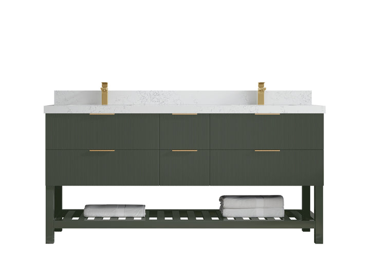 Catalina 72 in W x 22 in D Free Standing Reeded Double Sink Bathroom Vanity - photo 29