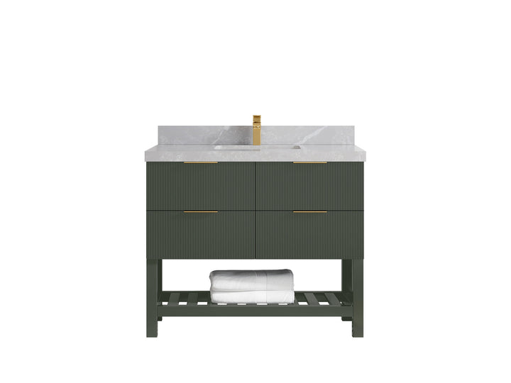 Catalina 42 in W x 22 in D Free Standing Reeded Single Sink Bathroom Vanity - photo 30