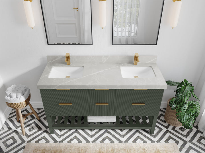 Catalina 60 in W x 22 in D Free Standing Reeded Double Sink Bathroom Vanity - photo 29