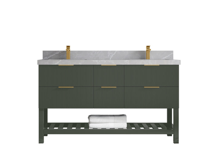 Catalina 60 in W x 22 in D Free Standing Reeded Double Sink Bathroom Vanity - photo 30
