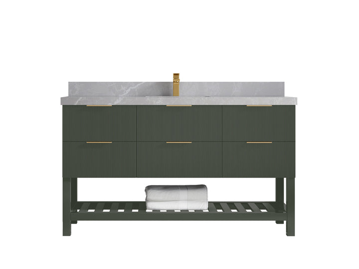 Catalina 60 in W x 22 in D Free Standing Reeded Single Sink Bathroom Vanity - photo 30