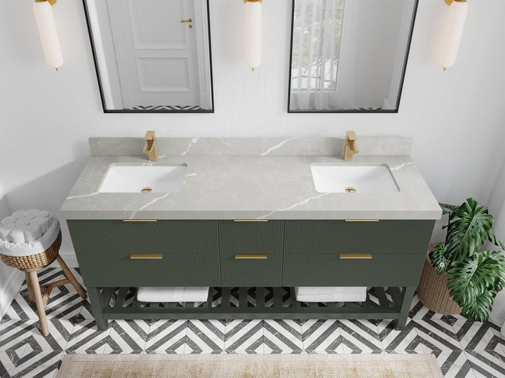 Catalina 72 in W x 22 in D Free Standing Reeded Double Sink Bathroom Vanity - photo 30
