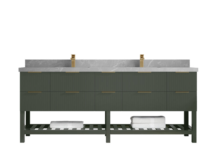 Catalina 84 in W x 22 in D Free Standing Reeded Double Sink Bathroom Vanity - photo 31