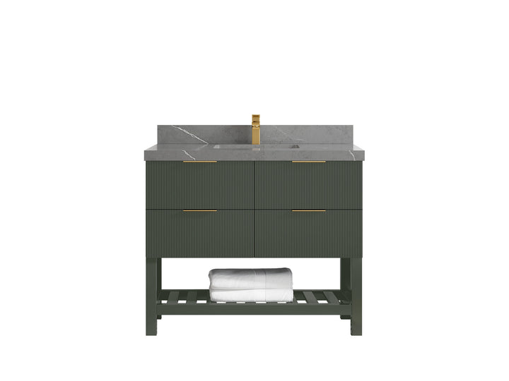 Catalina 42 in W x 22 in D Free Standing Reeded Single Sink Bathroom Vanity - photo 32