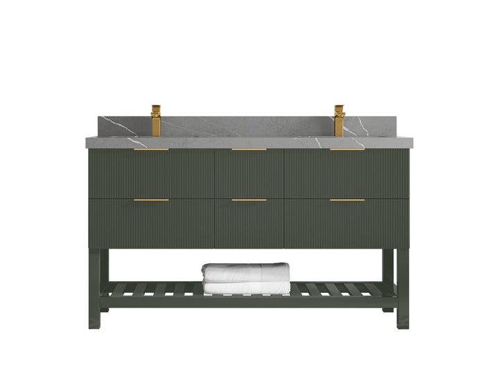 Catalina 60 in W x 22 in D Free Standing Reeded Double Sink Bathroom Vanity - photo 32