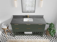 Catalina 60 in W x 22 in D Free Standing Reeded Single Sink Bathroom Vanity - photo 30