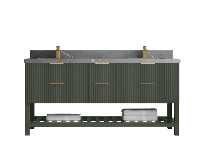 Catalina 72 in W x 22 in D Free Standing Reeded Double Sink Bathroom Vanity - photo 33