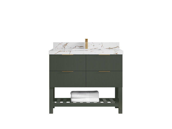 Catalina 42 in W x 22 in D Free Standing Reeded Single Sink Bathroom Vanity - photo 34