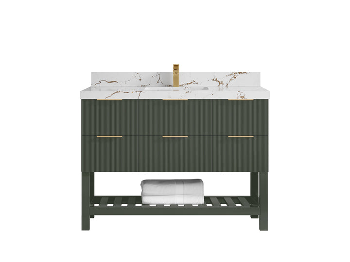 Catalina 48 in W x 22 in D Free Standing Reeded Single Sink Bathroom Vanity - photo 34