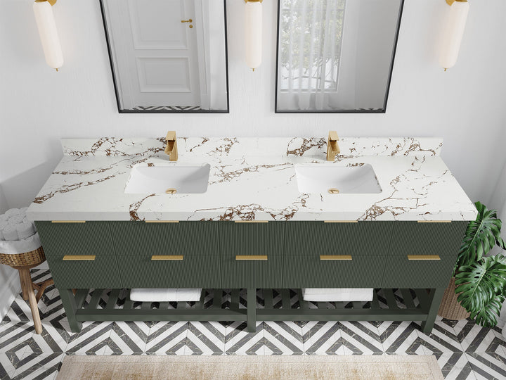 Catalina 84 in W x 22 in D Free Standing Reeded Double Sink Bathroom Vanity - photo 34
