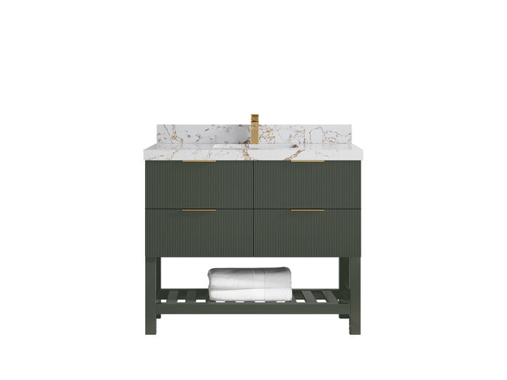 Catalina 42 in W x 22 in D Free Standing Reeded Single Sink Bathroom Vanity - photo 36