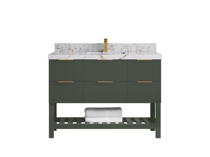 Catalina 48 in W x 22 in D Free Standing Reeded Single Sink Bathroom Vanity - photo 36