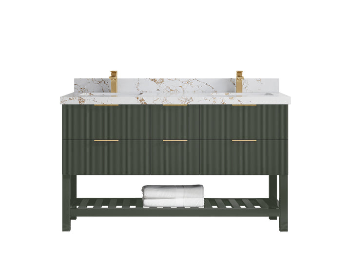 Catalina 60 in W x 22 in D Free Standing Reeded Double Sink Bathroom Vanity - photo 36