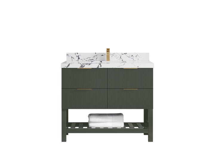Catalina 42 in W x 22 in D Free Standing Reeded Single Sink Bathroom Vanity - photo 38