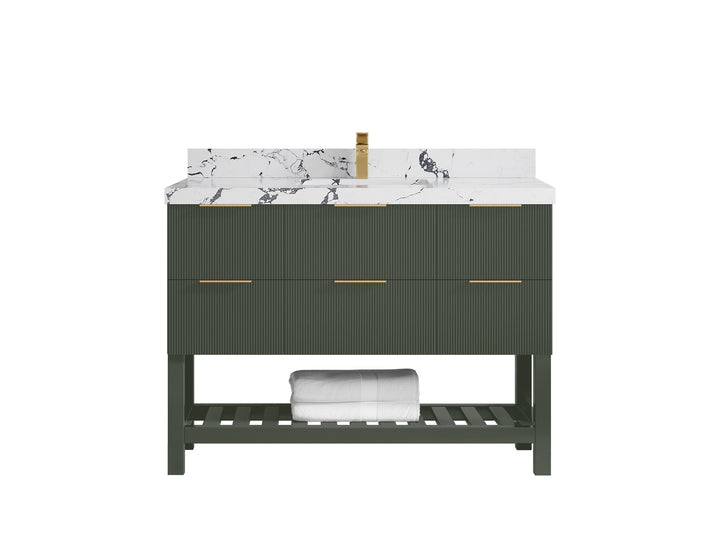 Catalina 48 in W x 22 in D Free Standing Reeded Single Sink Bathroom Vanity - photo 38