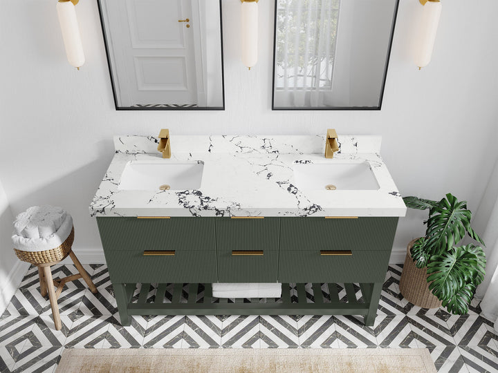 Catalina 60 in W x 22 in D Free Standing Reeded Double Sink Bathroom Vanity - photo 37