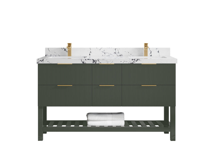 Catalina 60 in W x 22 in D Free Standing Reeded Double Sink Bathroom Vanity - photo 38
