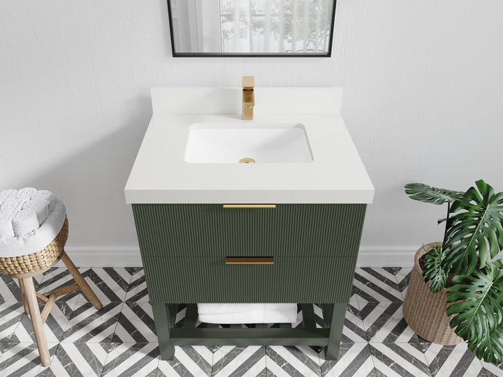Catalina 30 in W x 22 in D Free Standing Reeded Single Sink Bathroom Vanity - photo 41