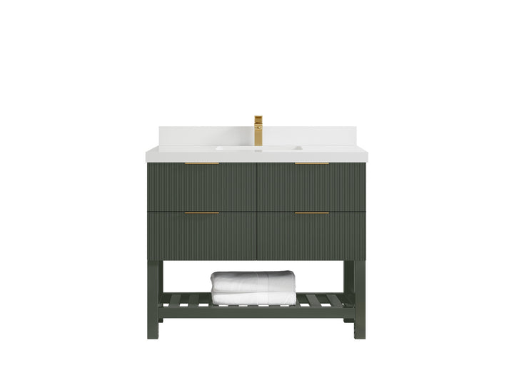 Catalina 42 in W x 22 in D Free Standing Reeded Single Sink Bathroom Vanity - photo 42