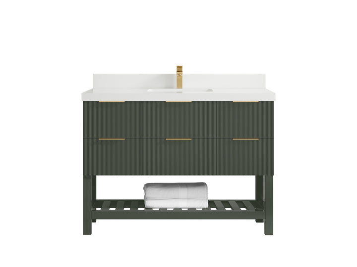 Catalina 48 in W x 22 in D Free Standing Reeded Single Sink Bathroom Vanity - photo 42