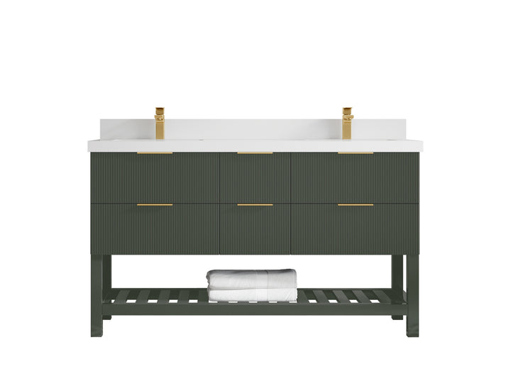 Catalina 60 in W x 22 in D Free Standing Reeded Double Sink Bathroom Vanity - photo 42