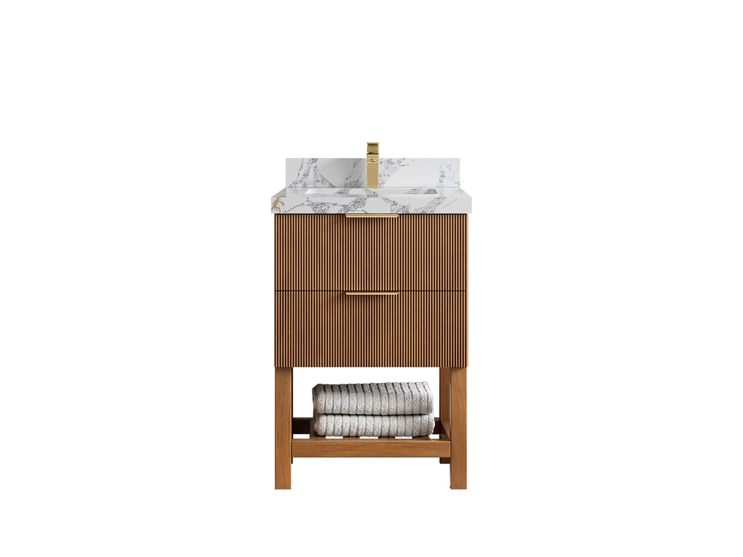 Catalina Teak 24 in. W x 22 in. D Single Sink Bathroom Vanity