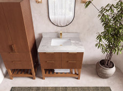 Catalina Teak 36 in. W x 22 in. D Center Sink Bathroom Vanity - photo 39