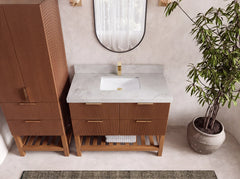 Catalina Teak 42 in W x 22 in D Free Standing Reeded Single Sink Bathroom Vanity - photo 41