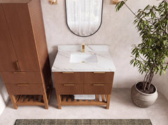 Catalina Teak 36 in. W x 22 in. D Center Sink Bathroom Vanity - photo 40
