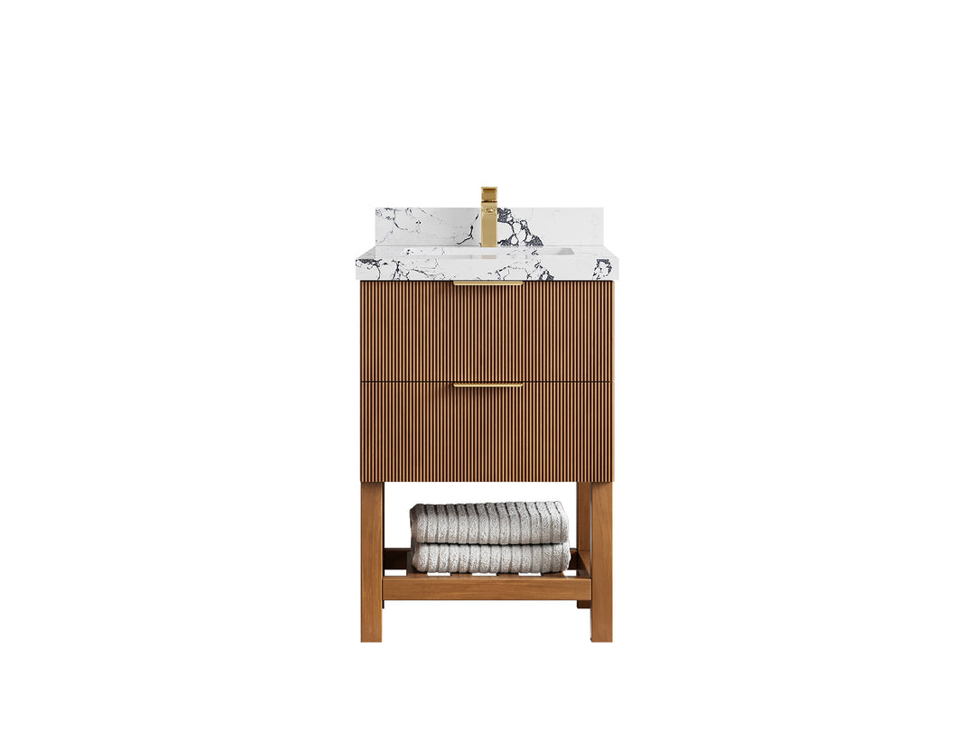 Catalina Teak 24 in. W x 22 in. D Single Sink Bathroom Vanity