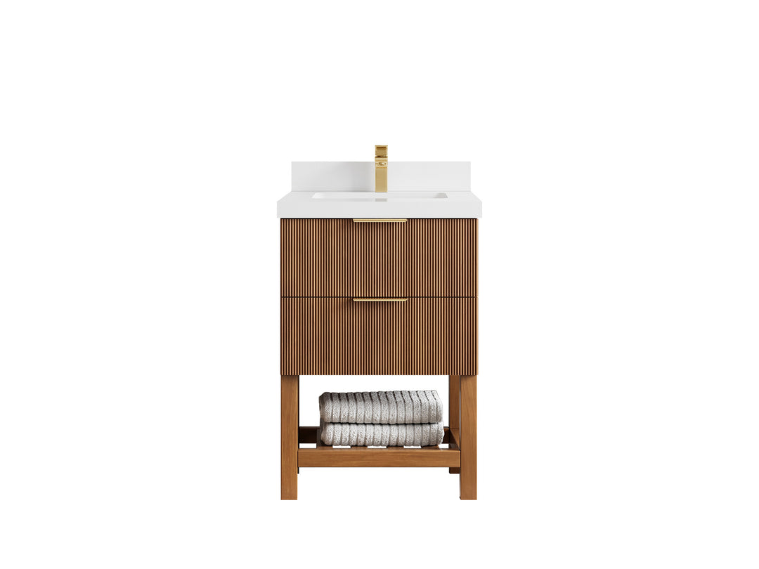 Catalina Teak 24 in. W x 22 in. D Single Sink Bathroom Vanity