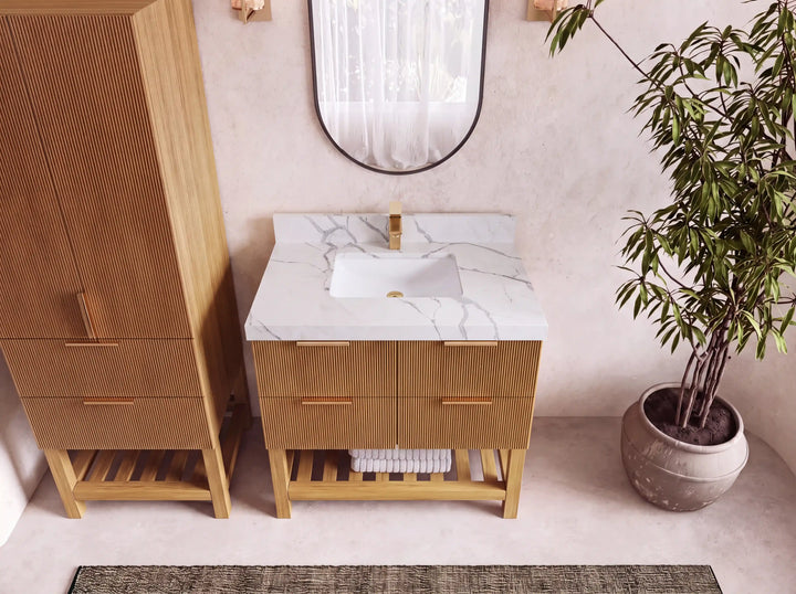 Catalina Teak 36 in. W x 22 in. D Center Sink Bathroom Vanity - photo 10