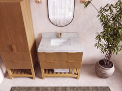 Catalina Teak 36 in. W x 22 in. D Center Sink Bathroom Vanity - photo 19